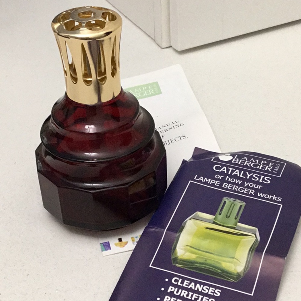 Burgundy and Gold Catalytic Lamp